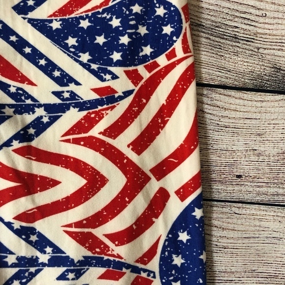 LuLaRoe American Flag Print Leggings Size OS - Picture 2 of 4